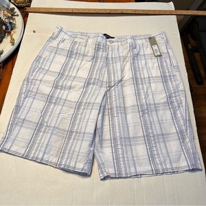 NWT Men's APT. 9 Seersucker Shorts 40W Blue Gray White Plaid Preppy Nautical